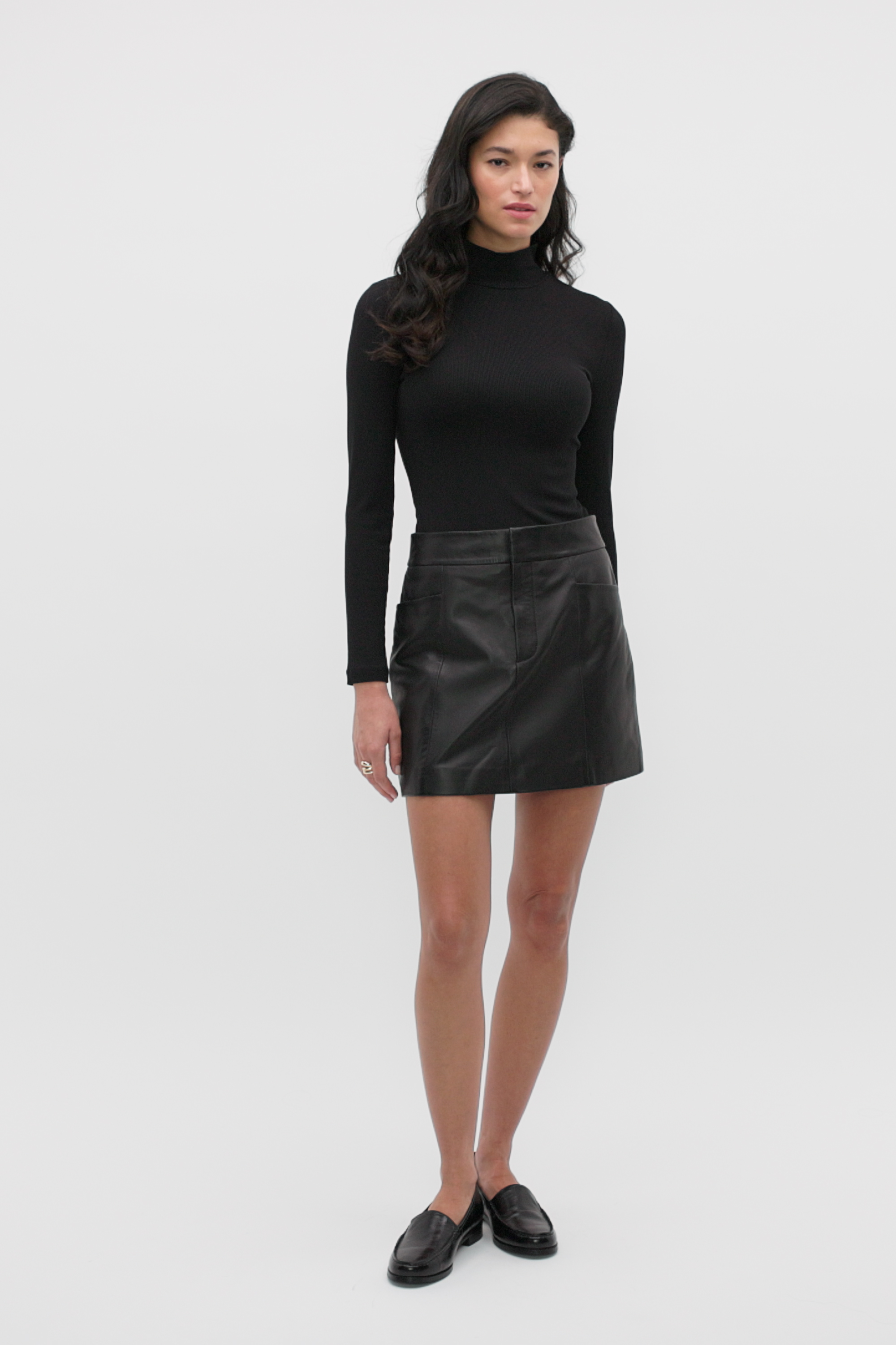 Core Rib Mock Neck Top | Black | Seed Heritage NZ